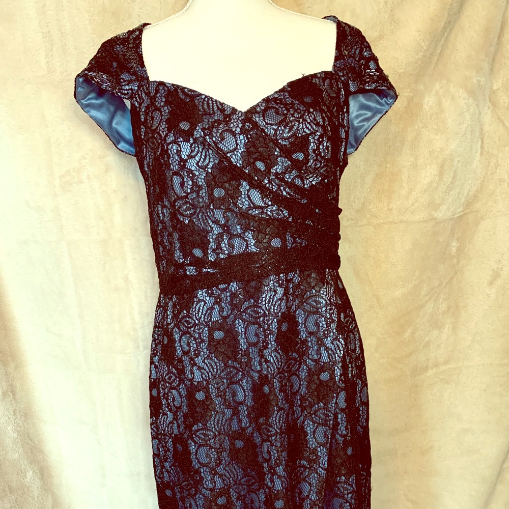 Formal Dress with black lace and beading